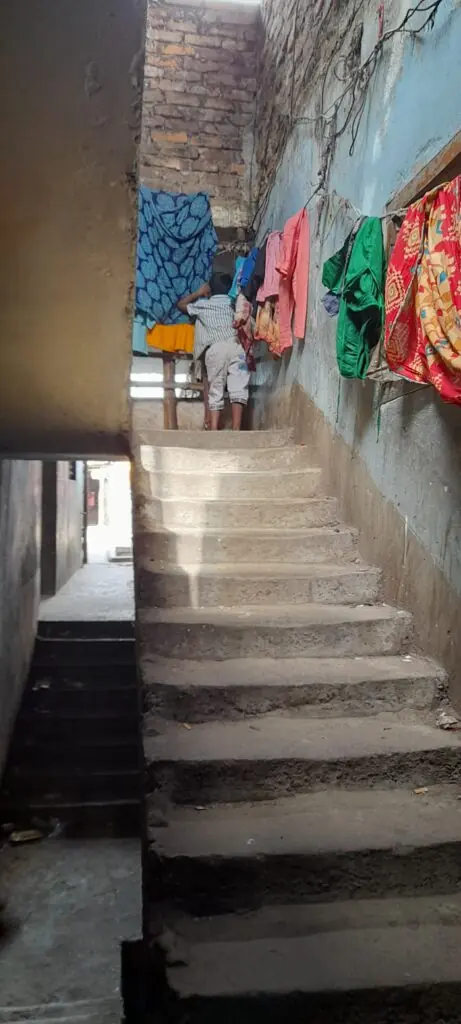 Dangerous open staircase