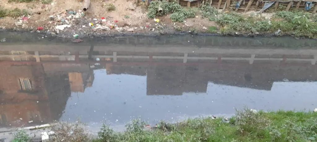 The polluted canal in Asha’s neighbourhood