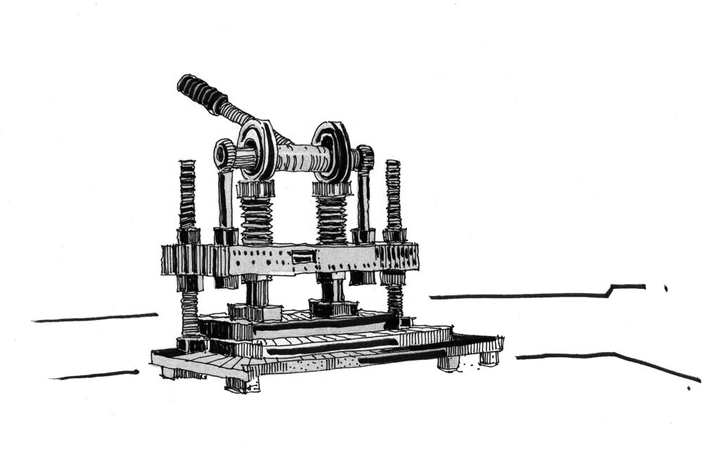 A machine operated by Sonju